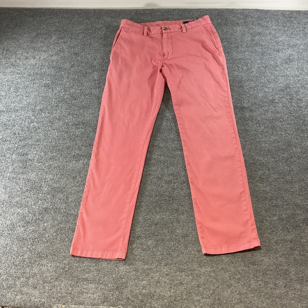 Vineyard Vines Breaker Pant Mens 30x30 Coral Pink Chino Trousers Straight Leg